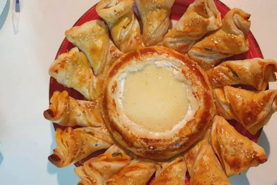 Baked Camembert in Puff Pastry and Pesto